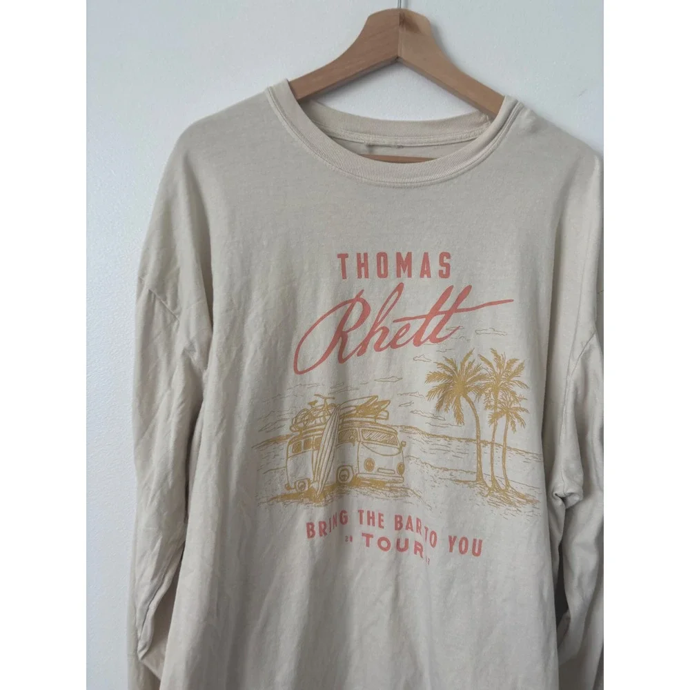 Thomas Rhett 2022 Tour Long Sleeve Shirt – Beige – 2X - Picture 2 of 4